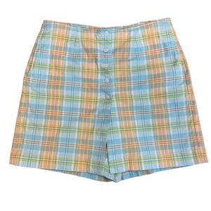 LIZ Claiborne golf plaid check skort Blue orange yellow Sz 12